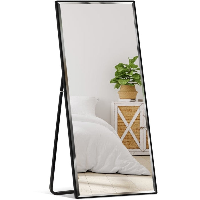 Black Large Full Length Leaning Wall or Hanging Mirror