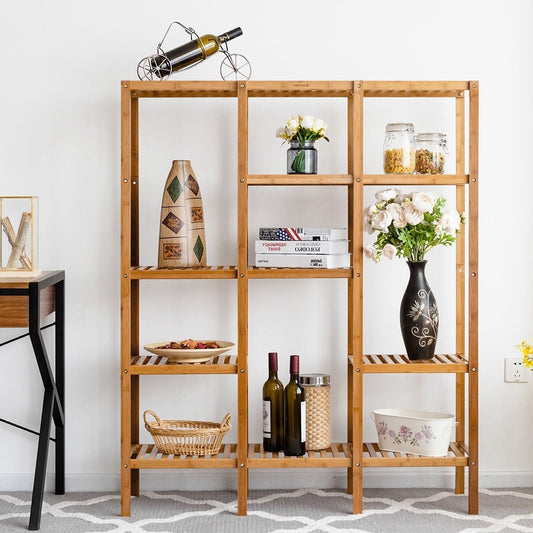 Eco-Friendly Bamboo 4-Shelf Bookcase Storage Rack