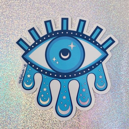Cosmic Evil Eye Holographic Sticker - Isis & Osiris
